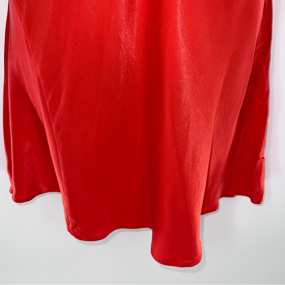 Zara Women’s Bright Orange Chemise Silky Satin Summer Slip Dress-Size L - Picture 3 of 9